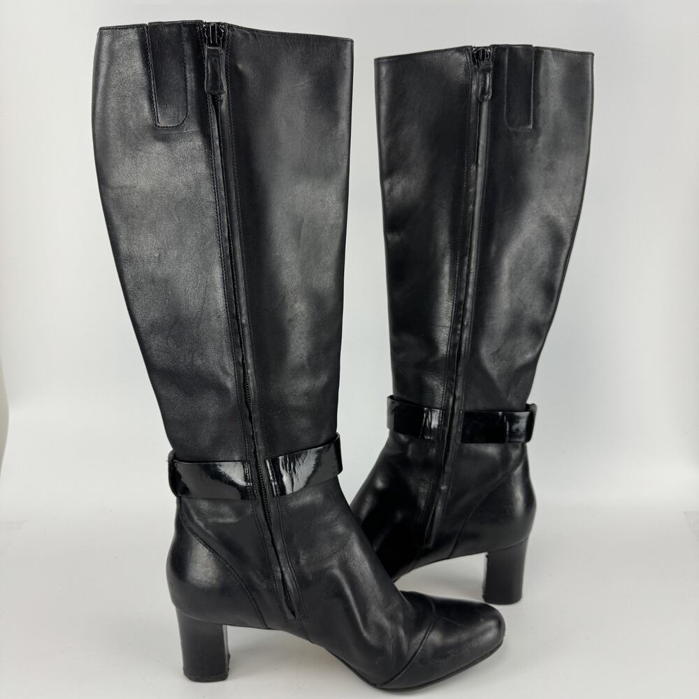 Cole Haan Miriam Black Leather Tall Riding Boots Women's Size 10 B - Picture 4 of 11